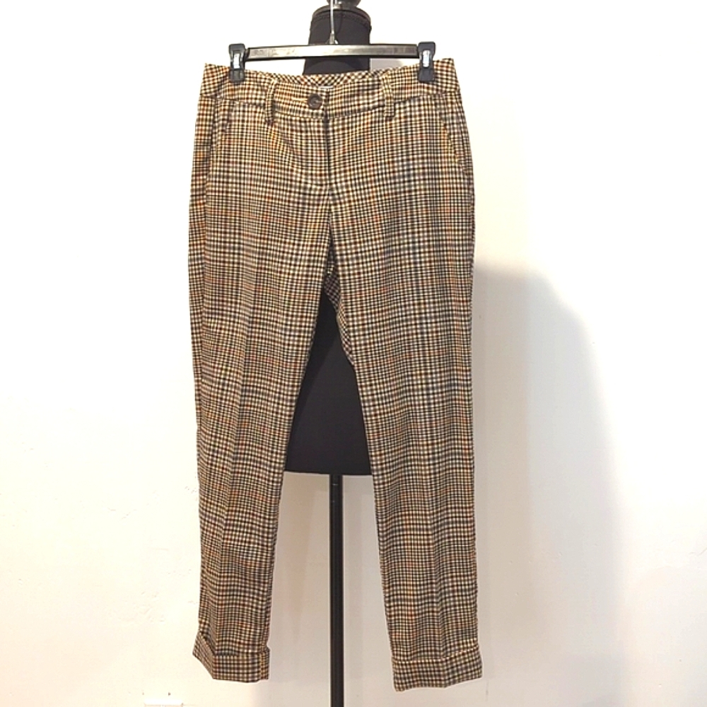 CAbi Plaid Hatter Crop Pants Style 573 Size 4 NWT
